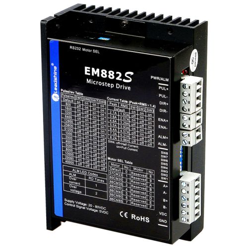 EM882S (digital stepper drive 20-80Vdc, 2.7 - 8.2A)