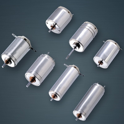 DR series coreless DC motors provide low vibration, high acceleration performance with up to 90% high efficiency