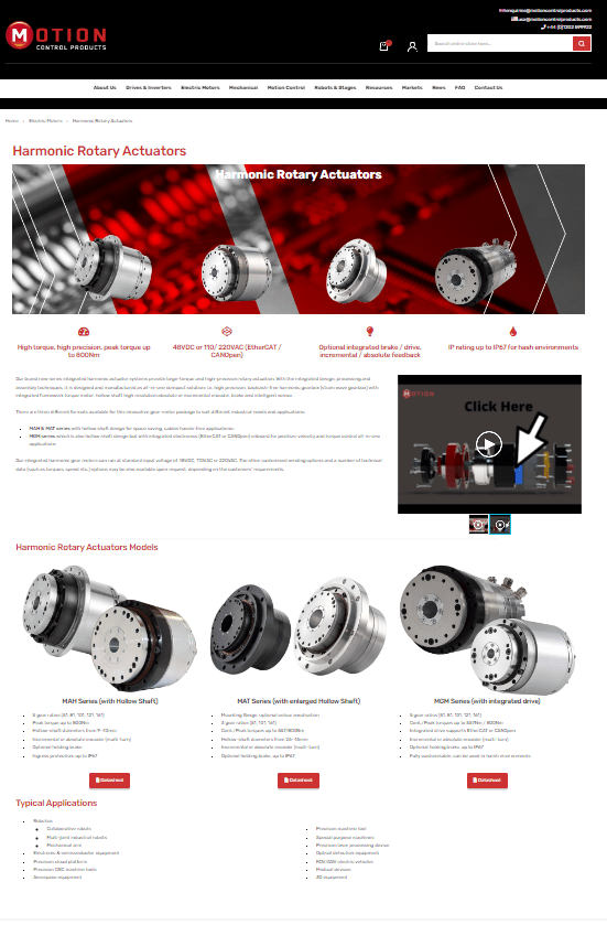 harmonic rotary actuator webpage link